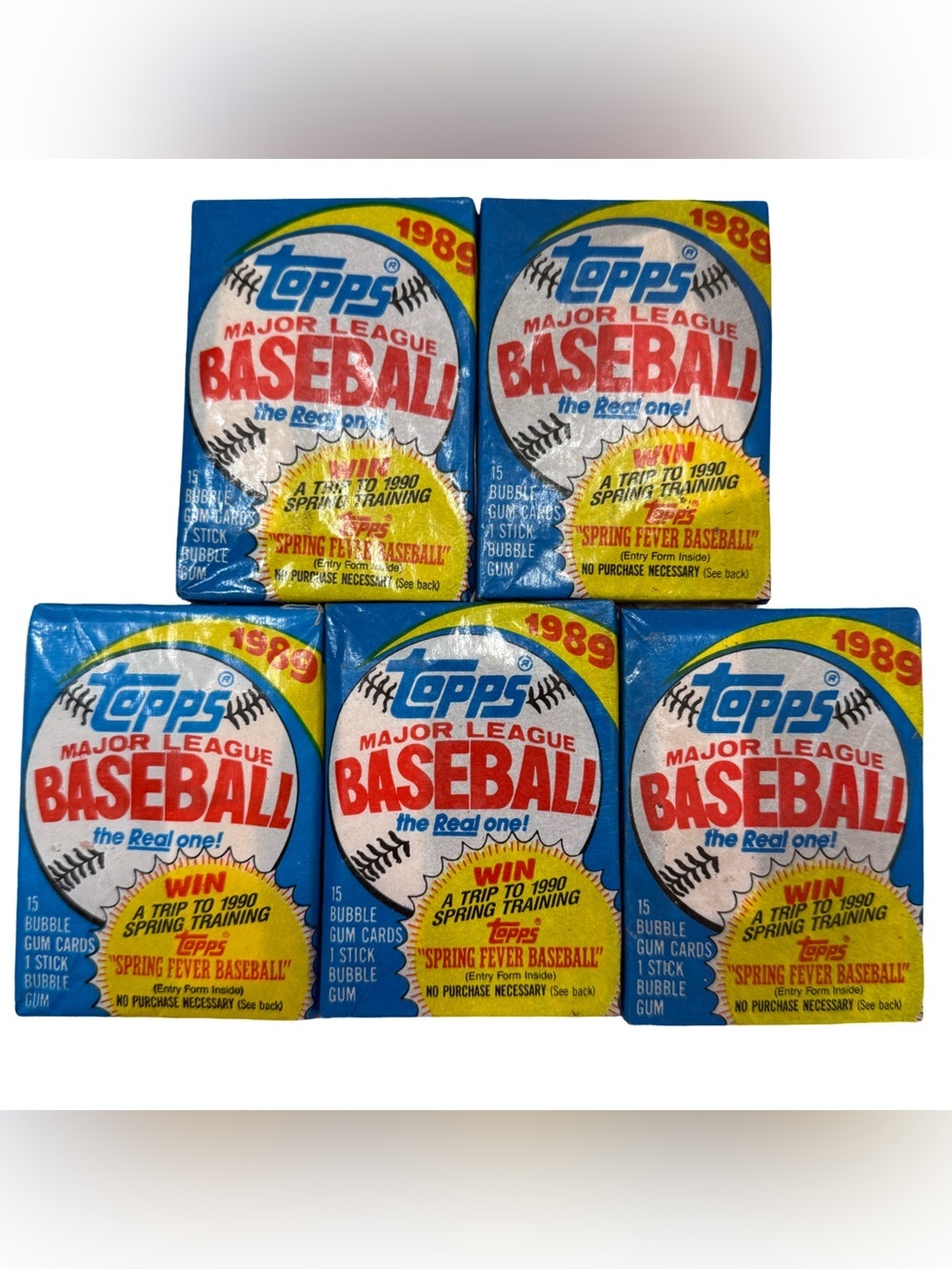 Topps Baseball Pack with Bright Blue, Red and Yellow Graphics
